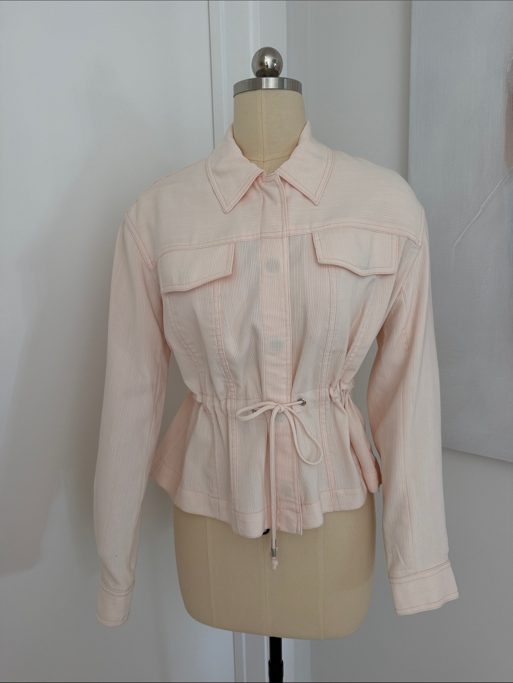 Club Monaco Pale Pink Drawstring Utility Jacket